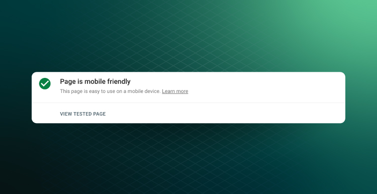 mobile friendly page banner