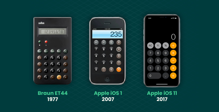 interface of Apple's calculator app 