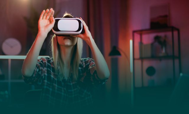 on image girl in VR headset