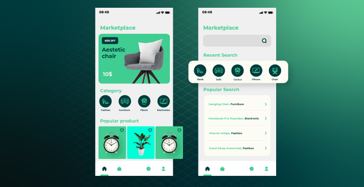 Visualization of mobile app marketplace 