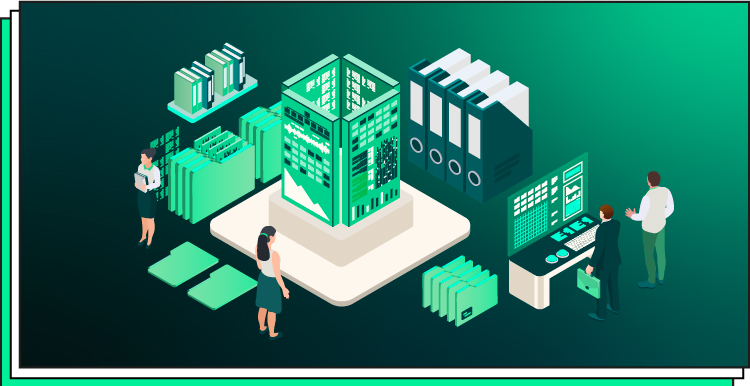 people in data center 